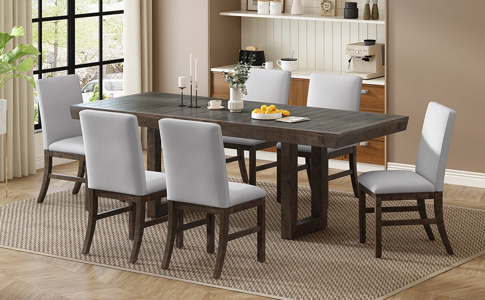 72" Extendable Dining Table Set - 7 Pc w/Leaf