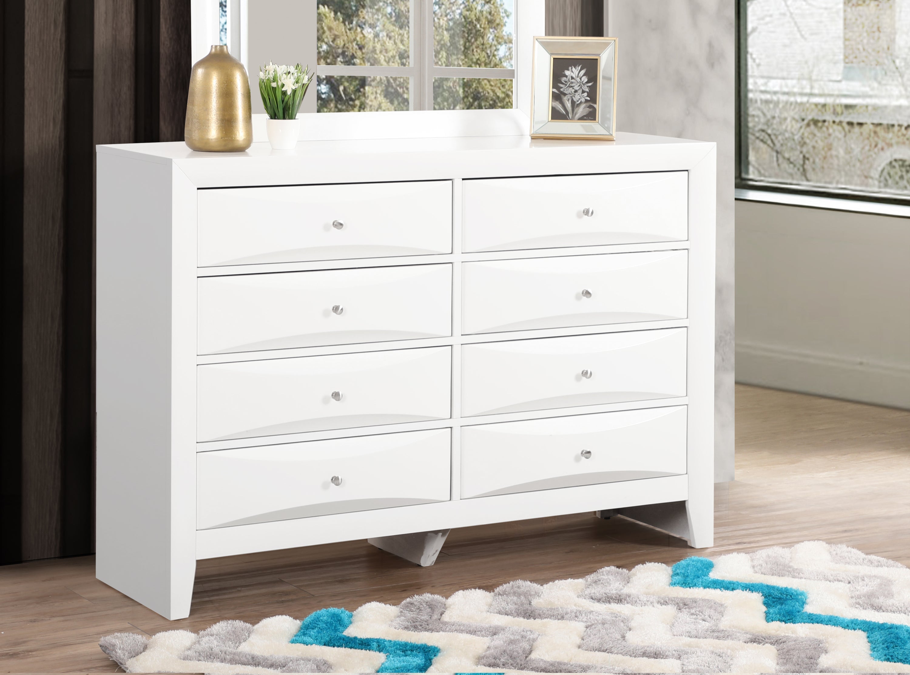 Marilla G1570-D White Dresser - Stylish Bedroom Storage