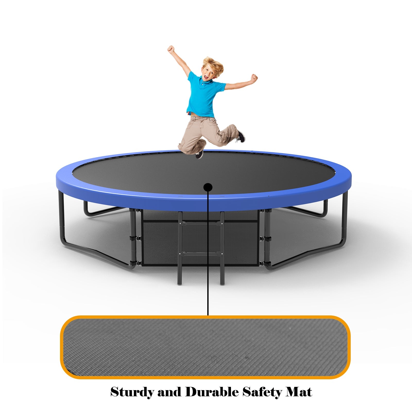 12FT Kids Trampoline with Enclosure Net & Ladder-American Furniture Outlet