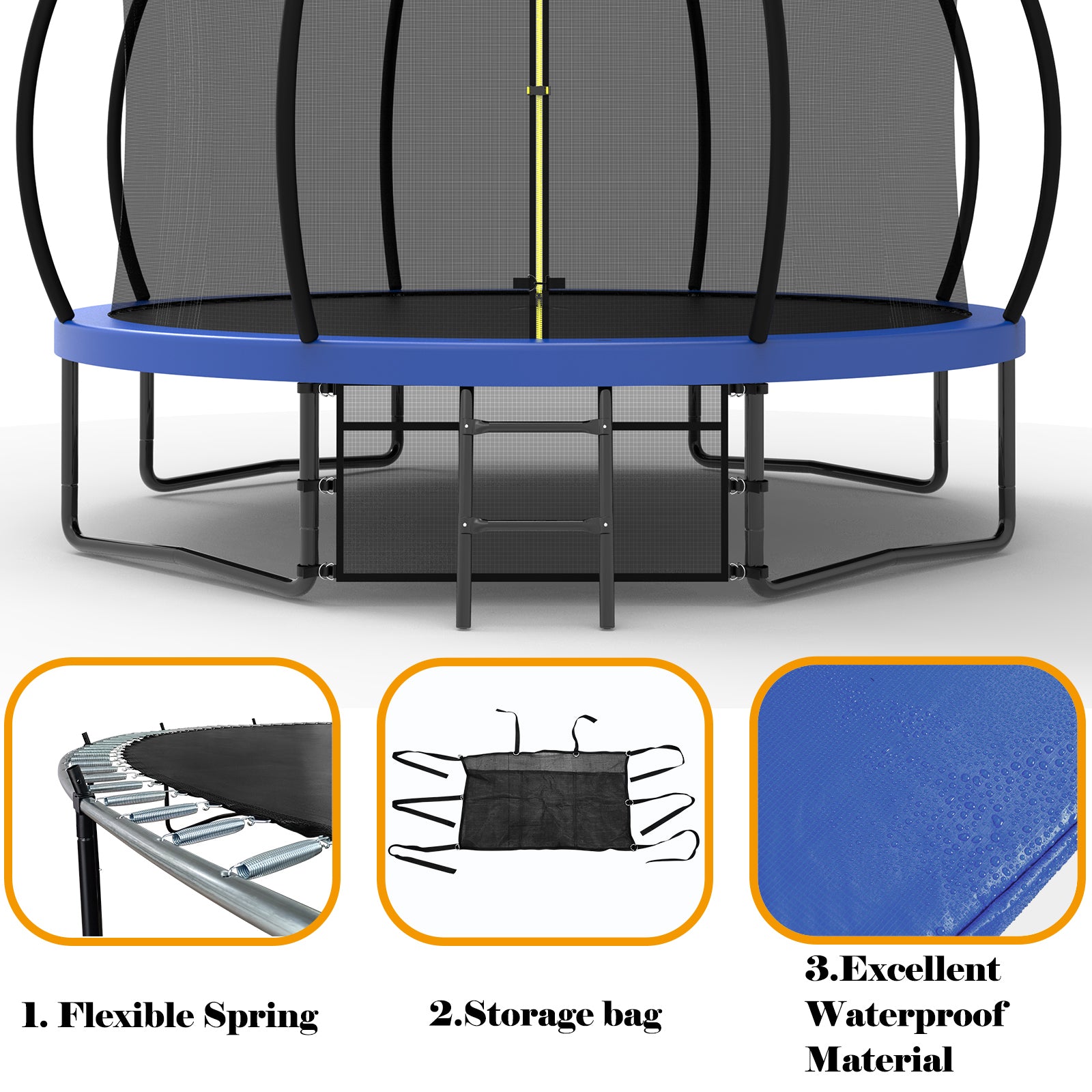 12FT Kids Trampoline with Enclosure Net & Ladder-American Furniture Outlet