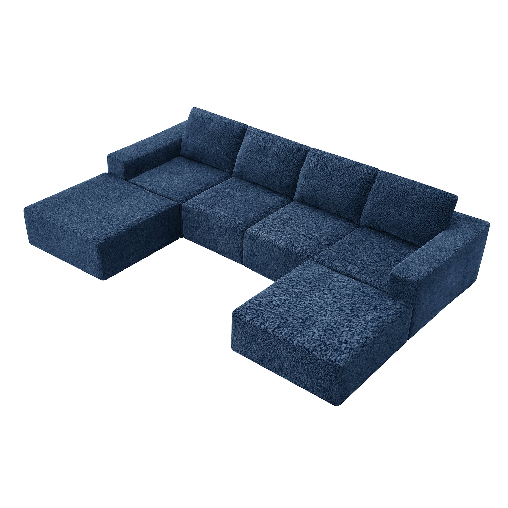 Luxury Modular U-Shaped Sectional Sofa + Ottomans