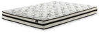 Firm white innerspring mattress with quilted top and black trim edge