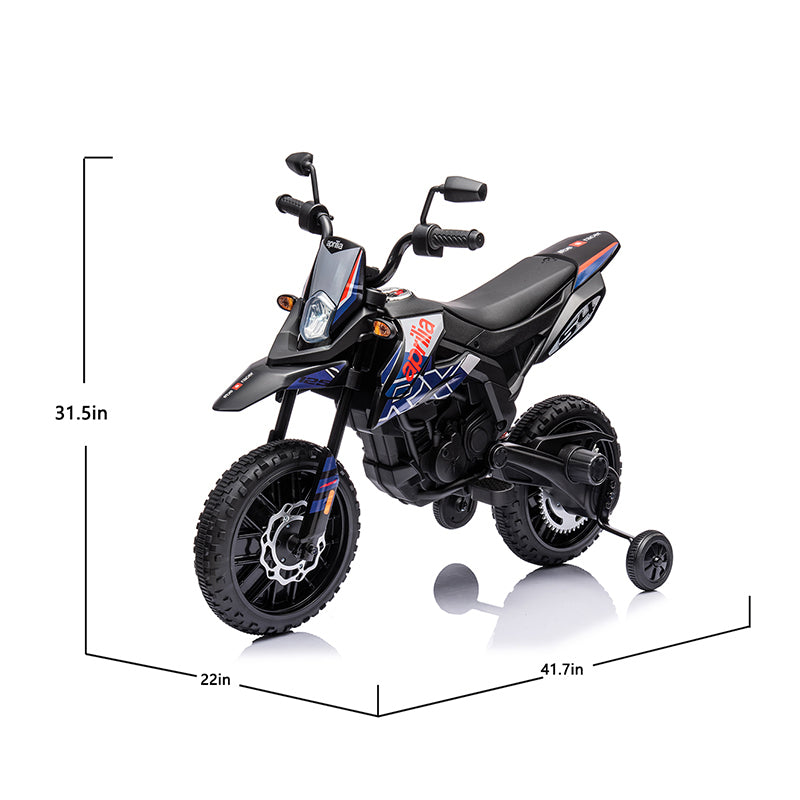 12V Electric Kid Ride-On Motorcycle: Licensed Apulia Design, Blue