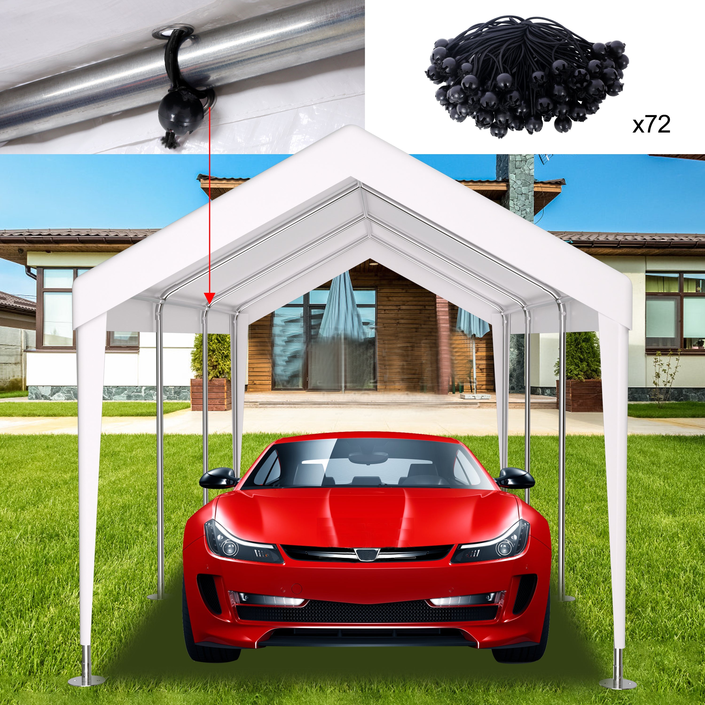 12x20 Carport Canopy Cover - Waterproof & UV-American Furniture Outlet