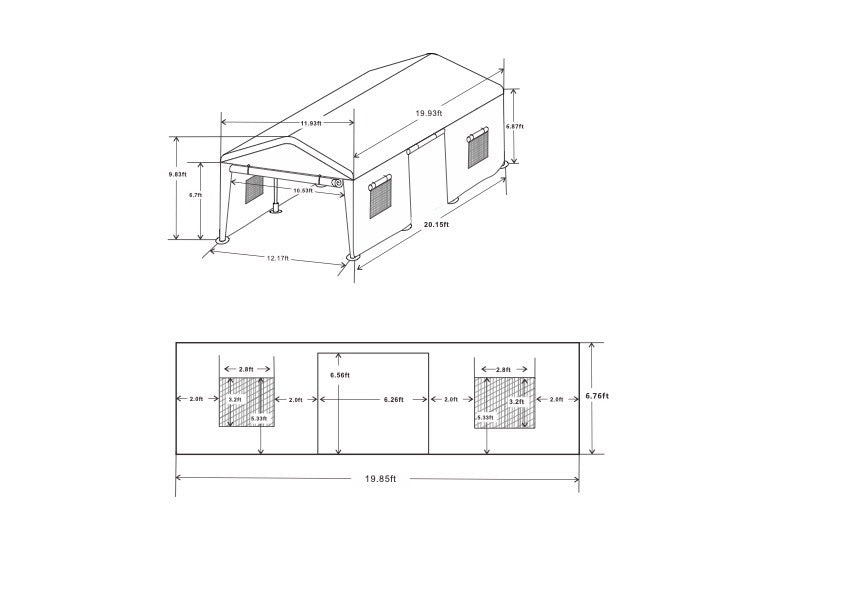 12x20 Heavy Duty Party Tent - Outdoor Canopy Carport-American Furniture Outlet