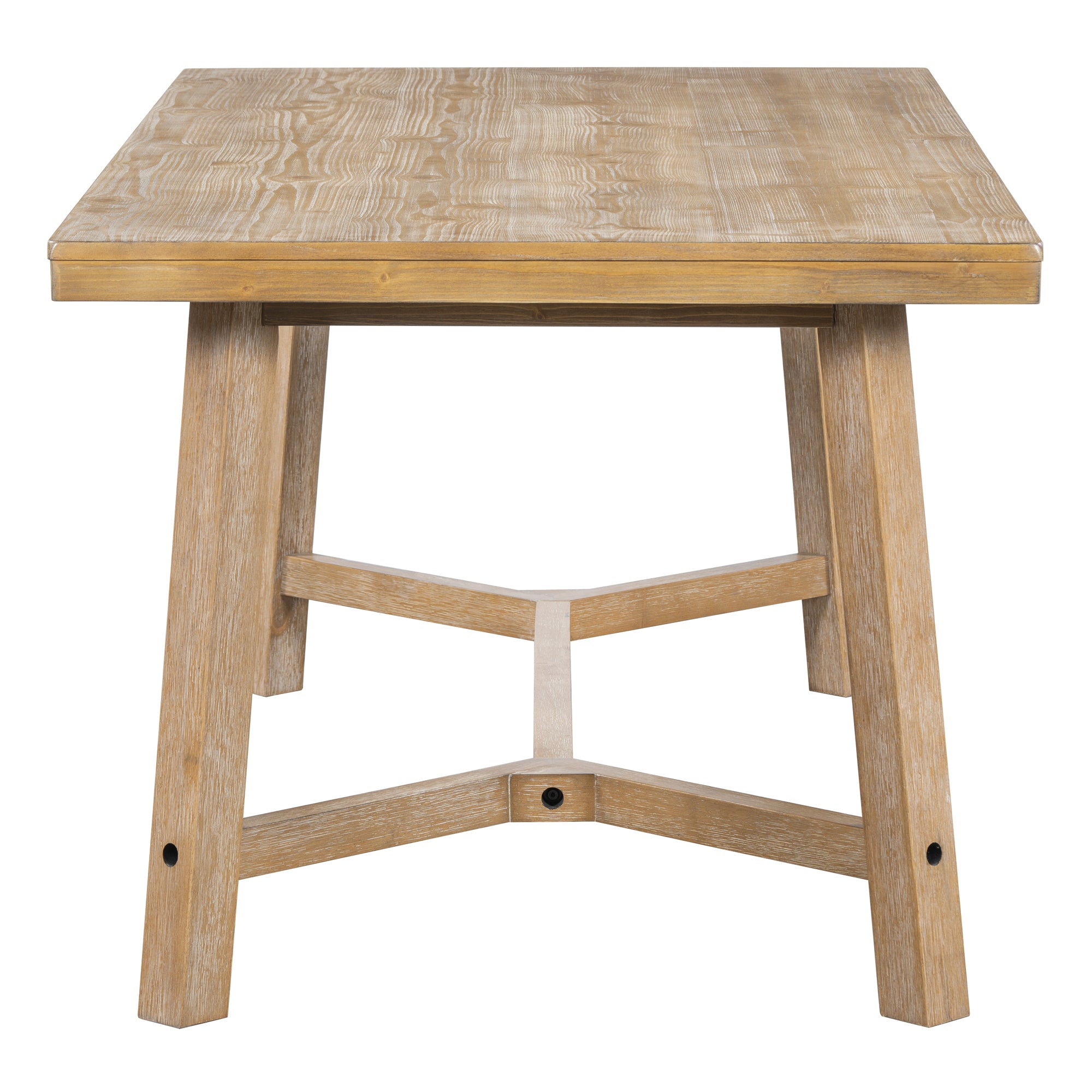 6-Piece Farmhouse Dining Set (Natural Wood)