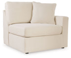 Oyster corner accent chair with padded arms and rectangular seat cushion
