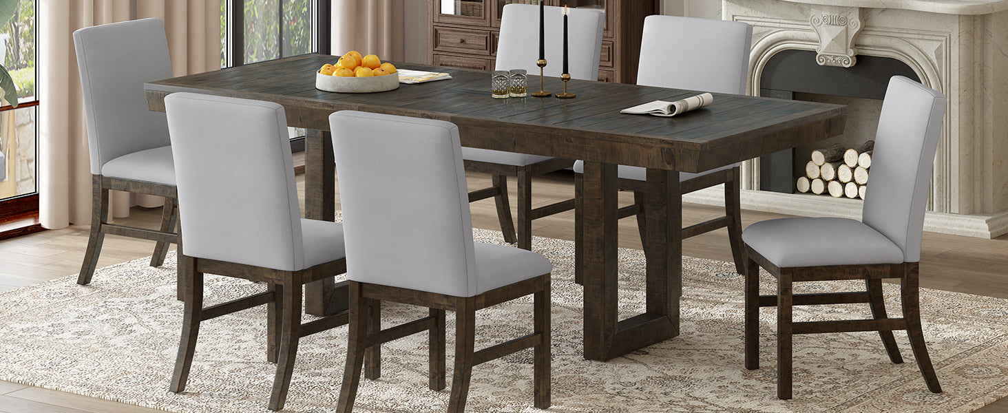 72" Extendable Dining Table Set - 7 Pc w/Leaf