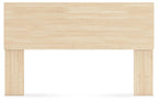 Light wood panel headboard with top panel and two end posts.