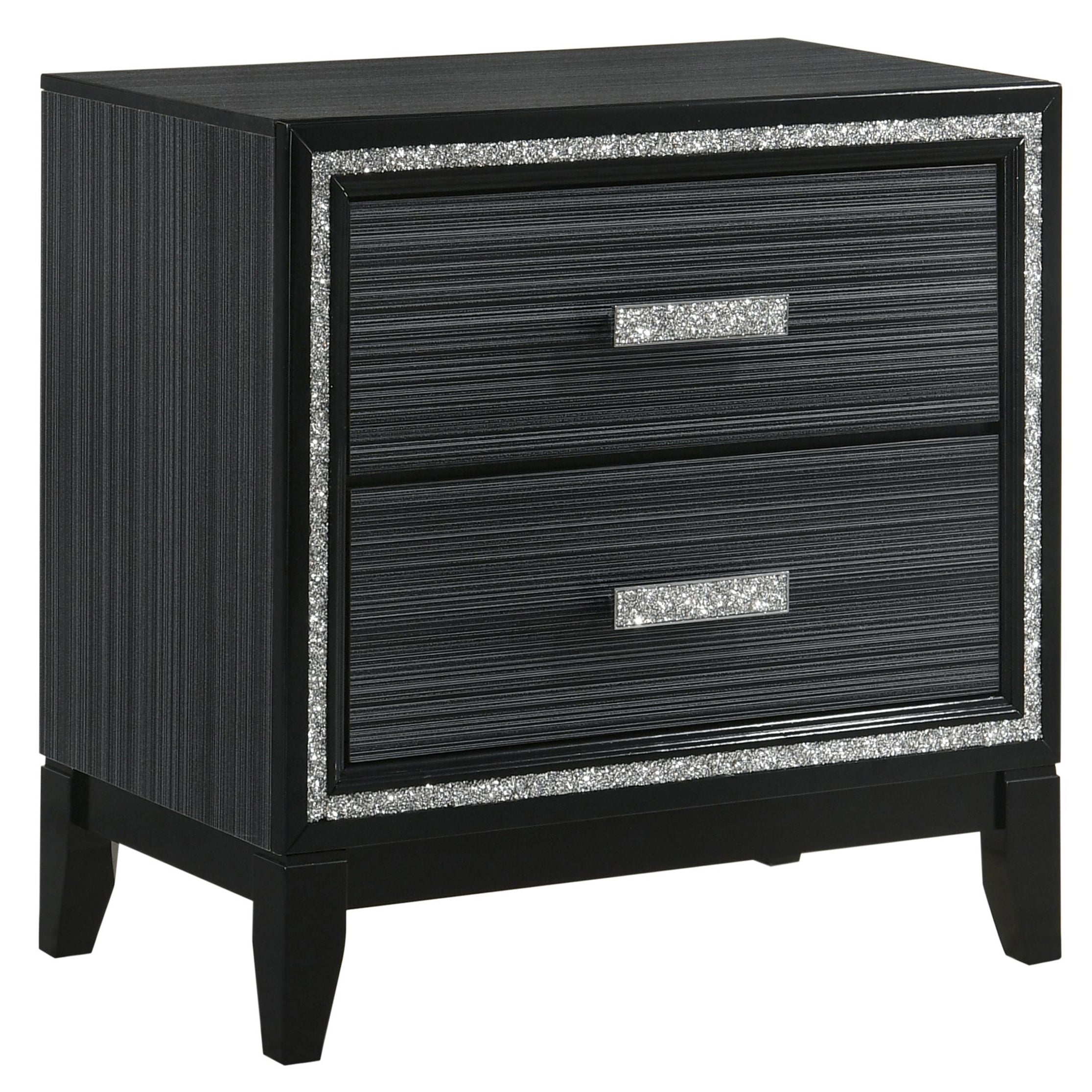 Weathered Black 2-Drawer Nightstand for Rustic & Modern Bedrooms