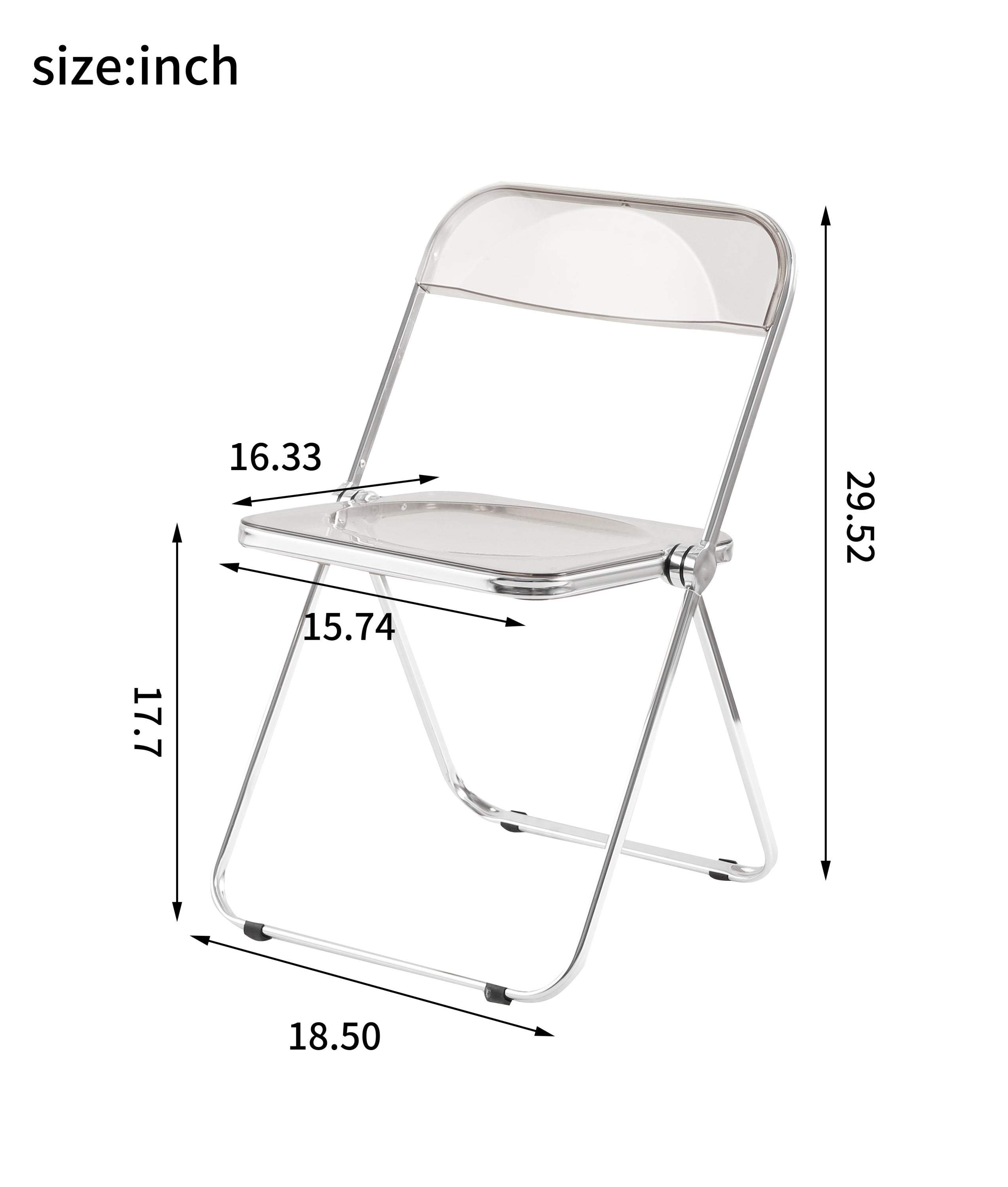 Crystal Folding Chair - Stackable, Transparent & Modern