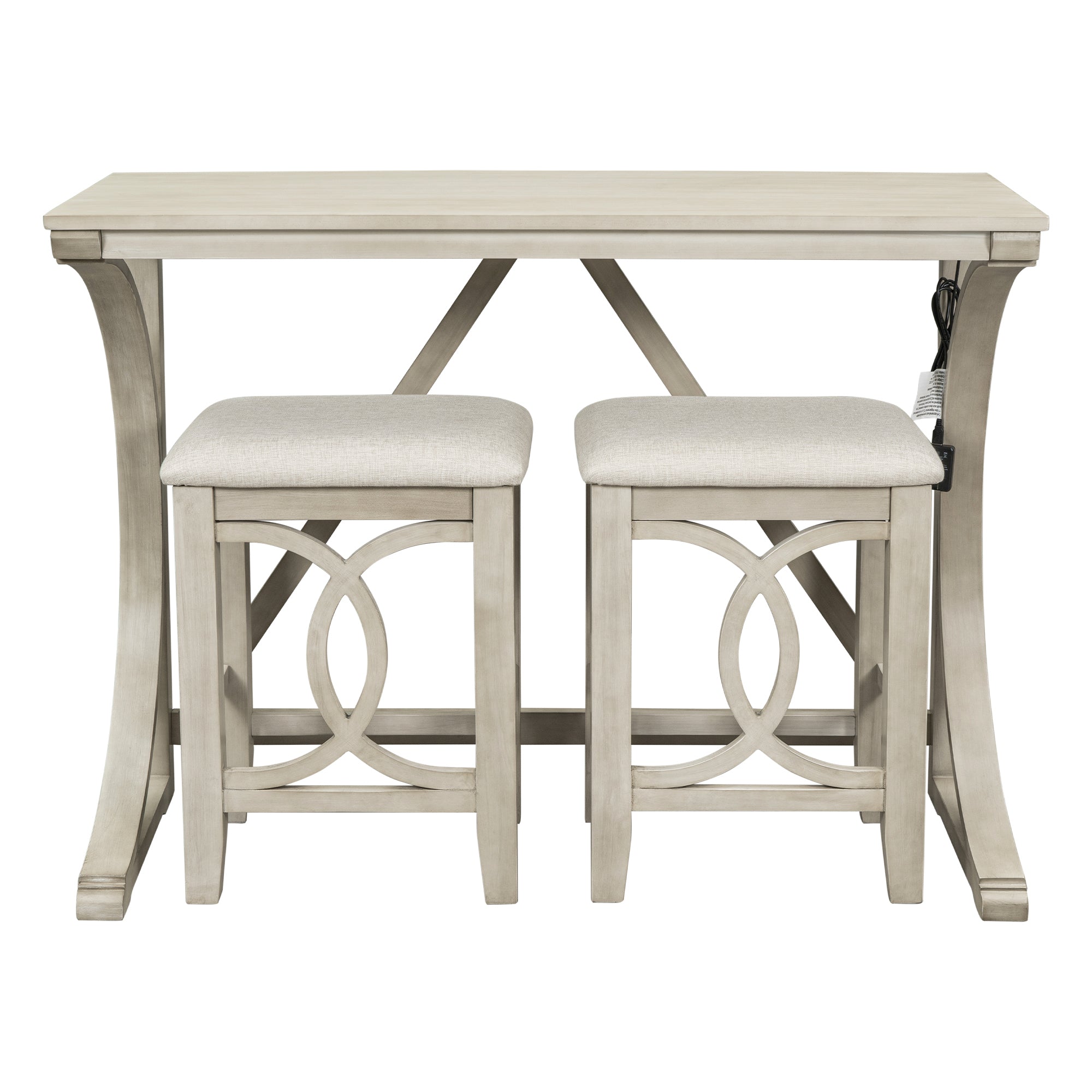 Farmhouse Counter Height Dining Set, 3-Piece