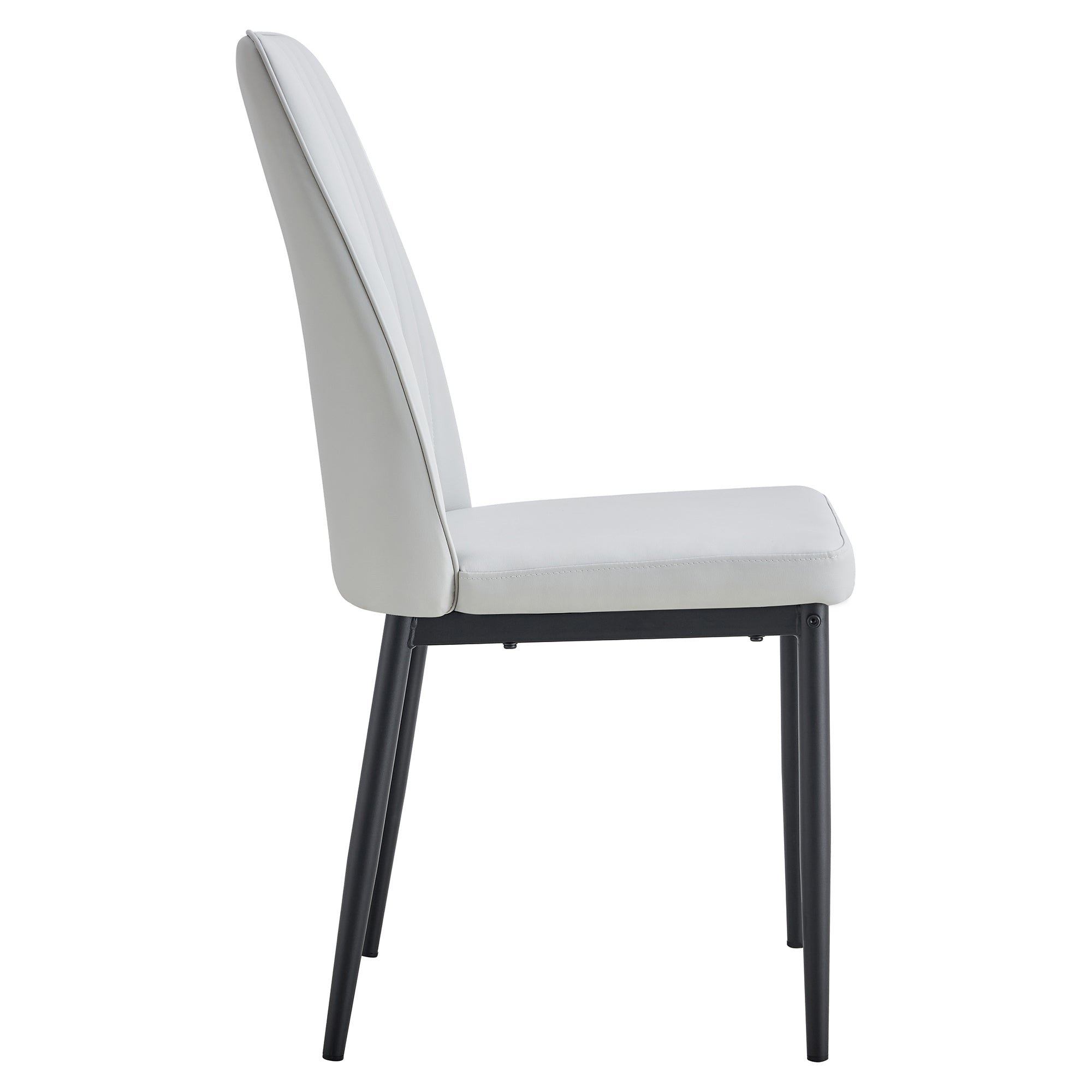 5-Piece Dining Set w/ Faux Leather Chairs - Gray