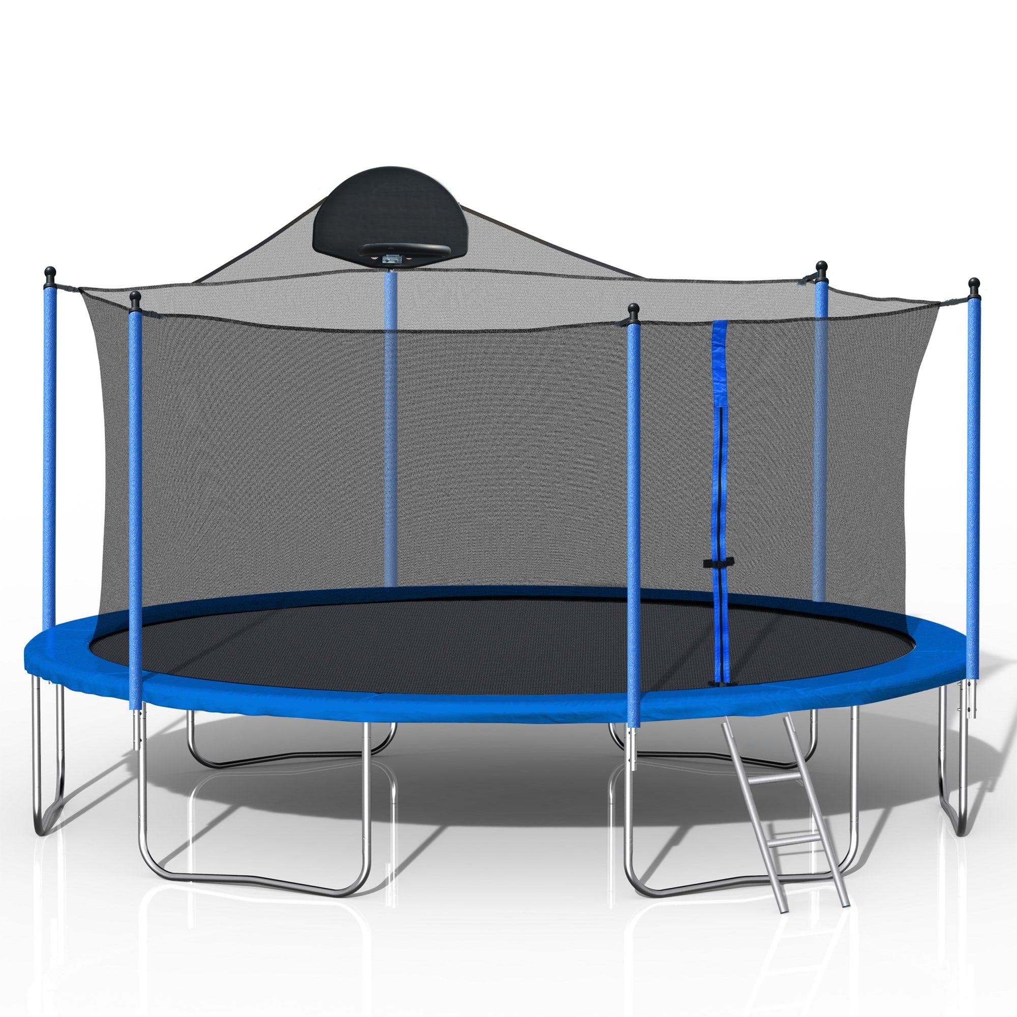 14FT Trampoline with Hoop, Ladder & Net-American Furniture Outlet
