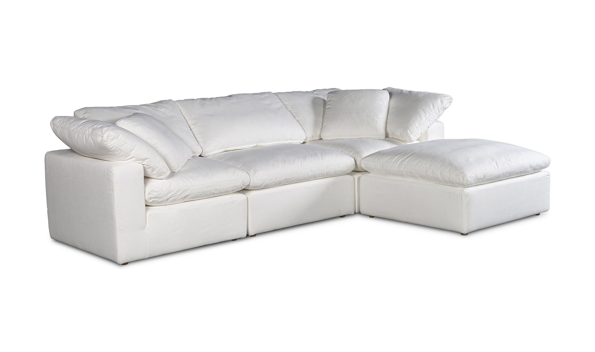 Clay Lounge Modular Sectional - LiveSmart Fabric - Cream White - Comfortable and Stylish Living Room Furniture-Stationary Sectionals-American Furniture Outlet
