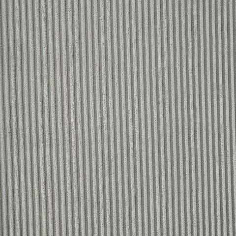 Light gray ribbed upholstery fabric with fine vertical texture close-up