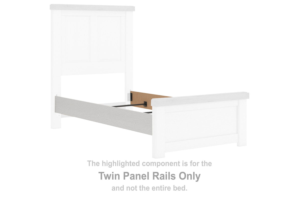 White twin panel rails with gray highlighted section connector
