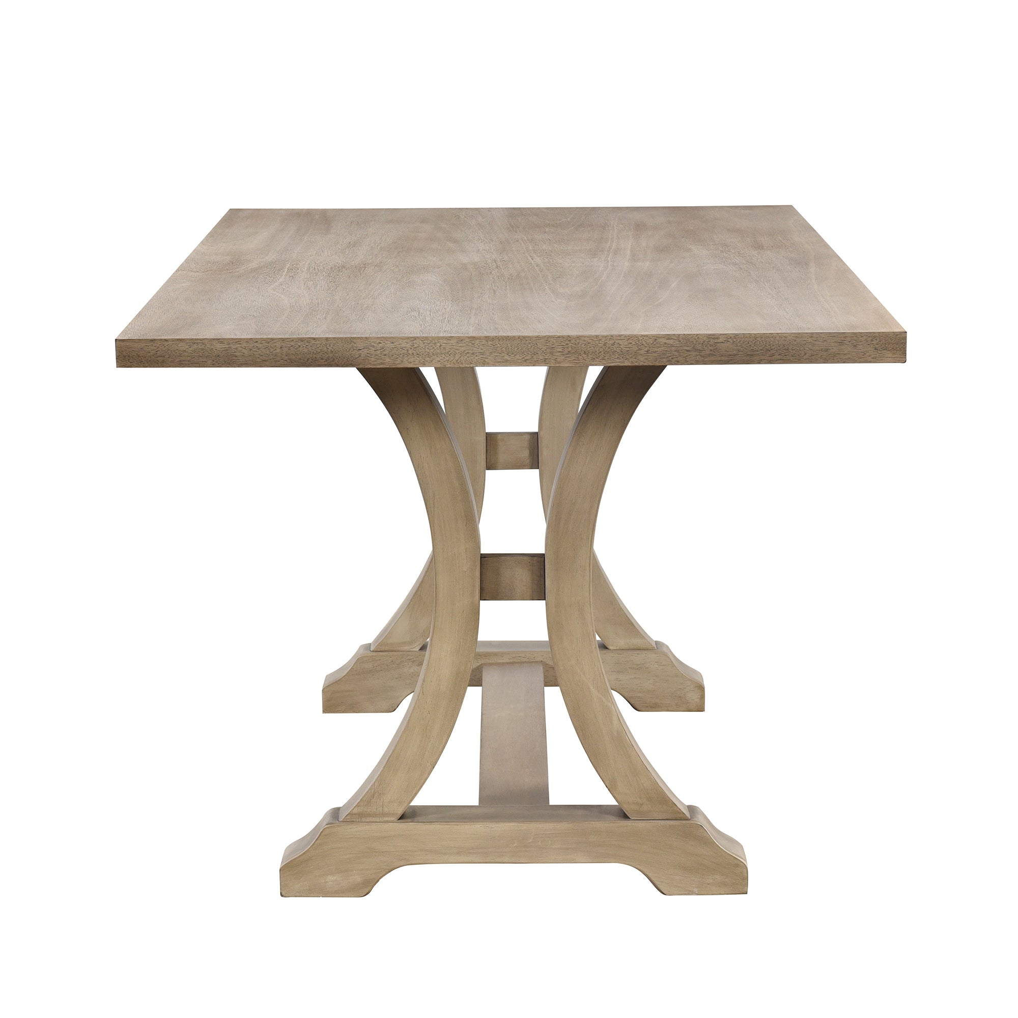 6-Pc Farmhouse Dining Set (Natural Wood)