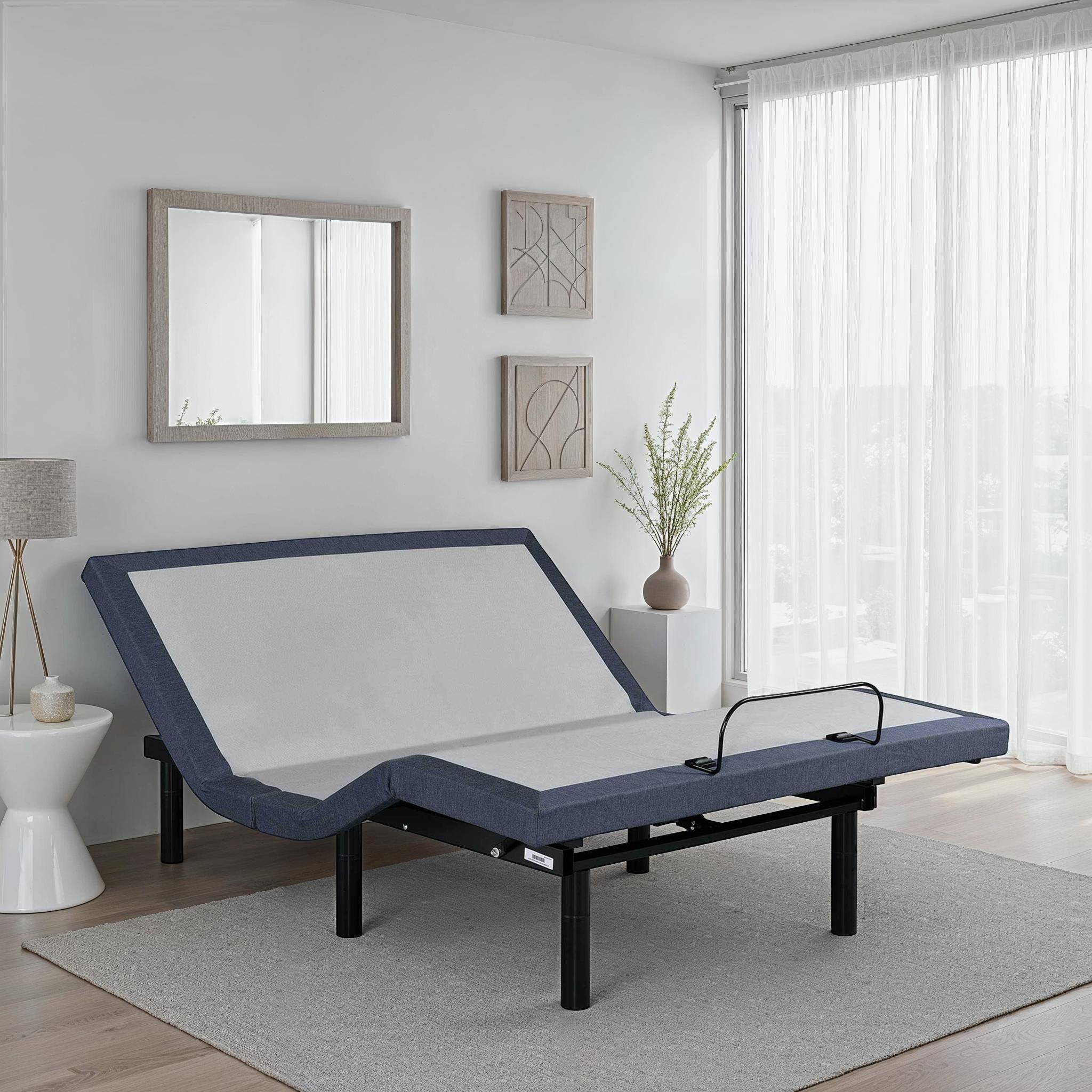 Full Adjustable Bed Base with Massage, Head & Foot Position Adjustments