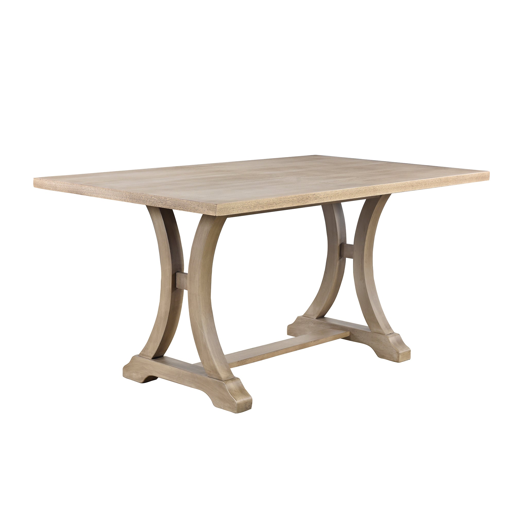 6-Pc Farmhouse Dining Set (Natural Wood)