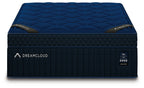 Blue hybrid mattress with quilted top and stitched side panel