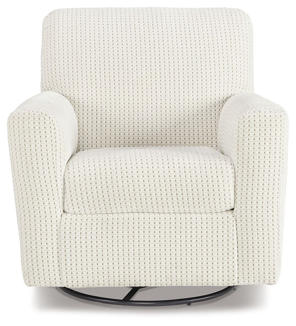 Herstow - Swivel Glider Accent Chair - Ivory