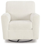 Herstow - Swivel Glider Accent Chair - Ivory