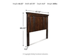 Queen panel headboard in rustic dark brown with inset vertical panels