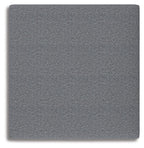Oversized accent ottoman in salt-and-pepper gray fabric, flat square top