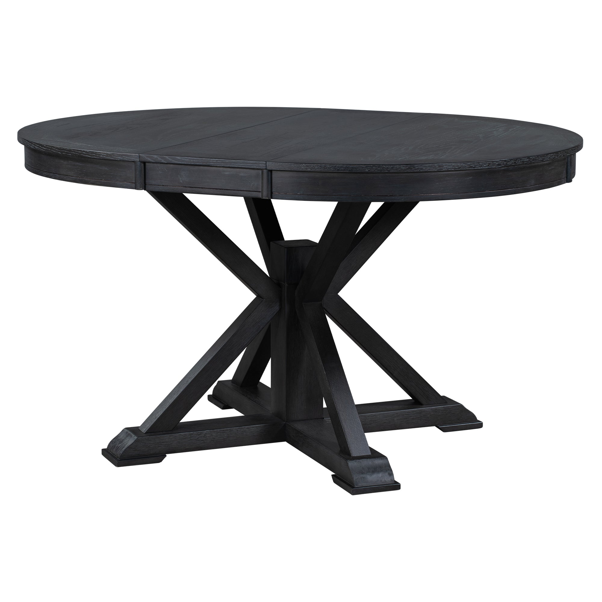 Retro Extendable Dining Table & 4 Chairs Set (Espresso)