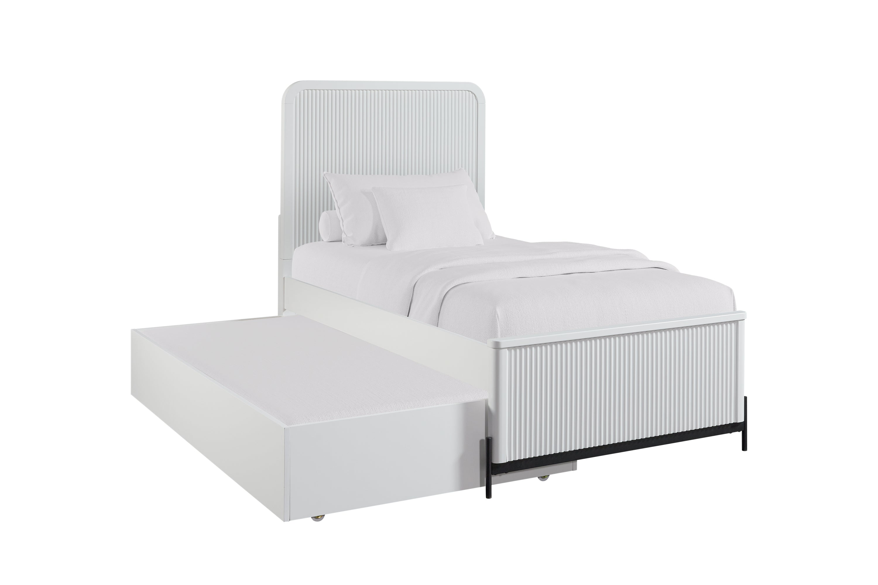 White Full Over Twin Trundle Bed: Kids, Guest, Space-Saving Design