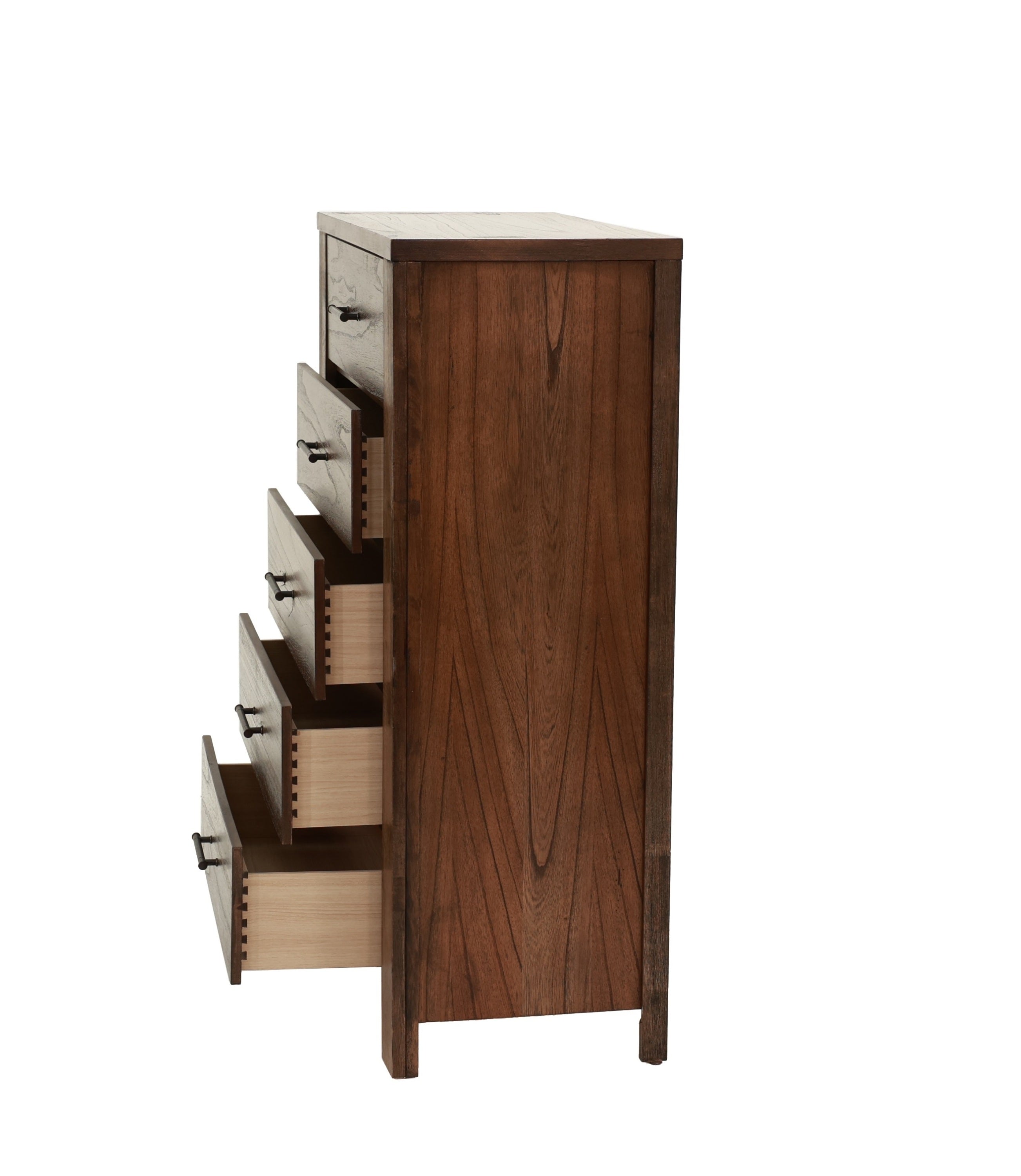 Oak Finish Chest of Drawers | 5 Drawers