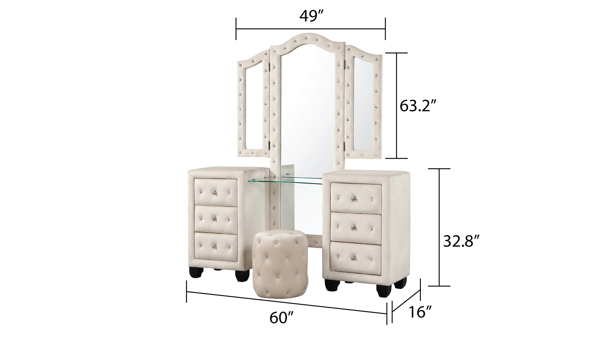 Luxury 4-Poster King Bedroom Set - Cream