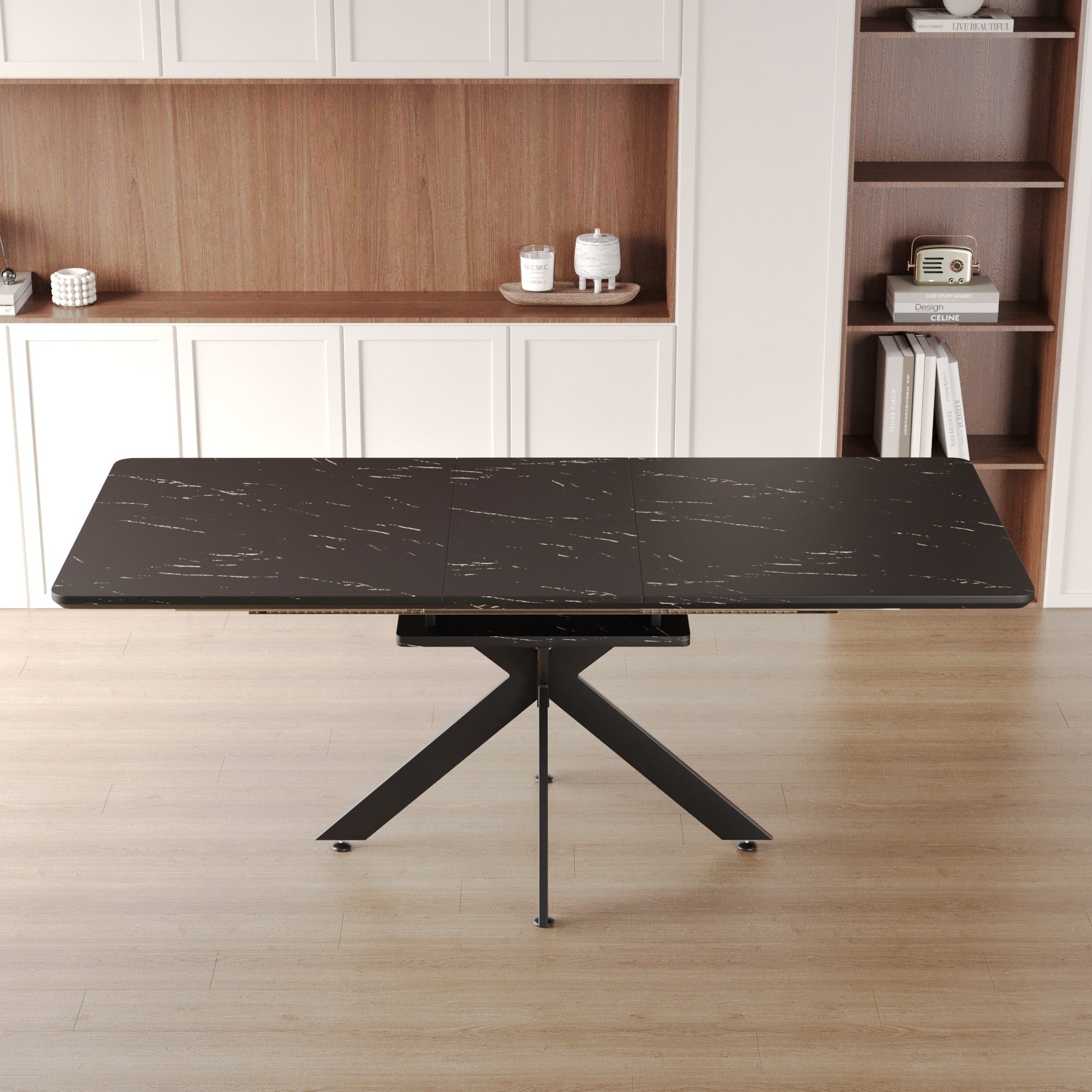 62" Extendable Dining Table Set for 6-8 People
