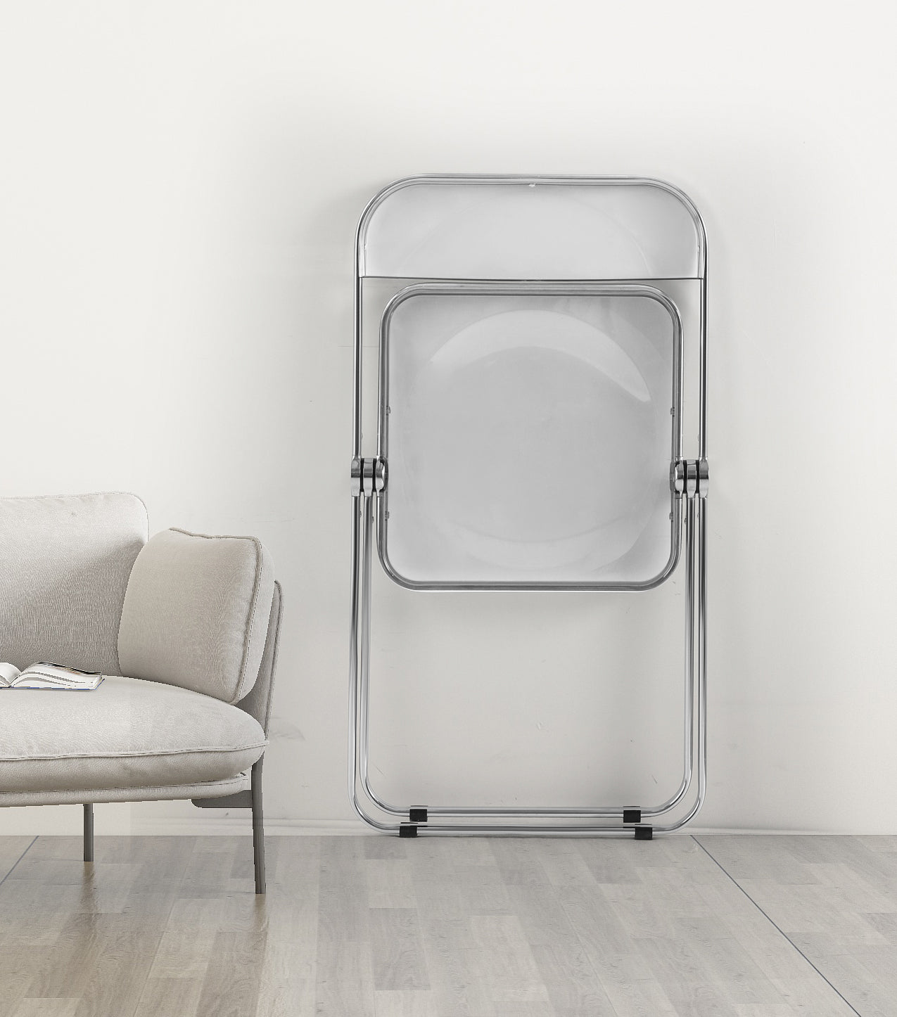 Crystal Folding Chair - Stackable, Transparent & Modern