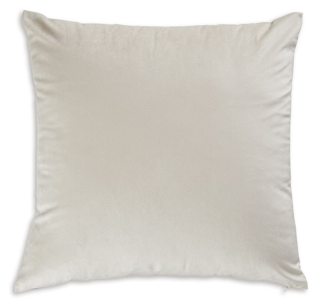 Solid cream square decorative pillow