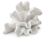 White layered flower sculpture with ruffled, fan-shaped petals