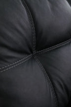 Dark charcoal cushion seam and stitching detail