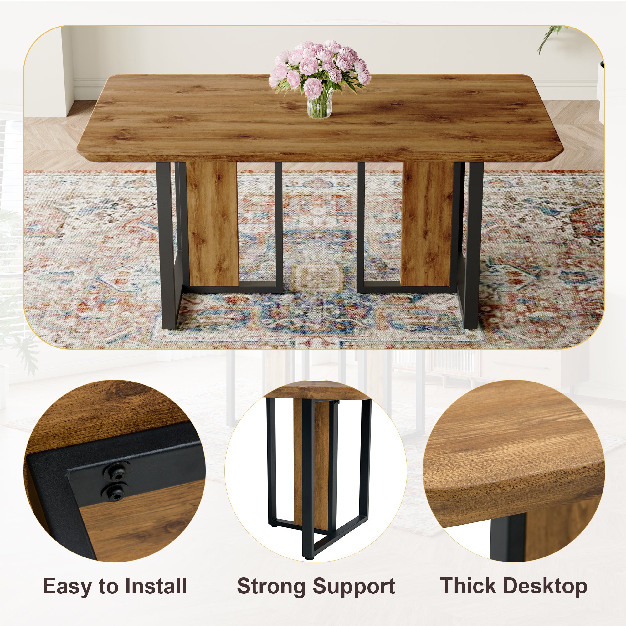 70" Dining Table Set w/ 4 Chairs