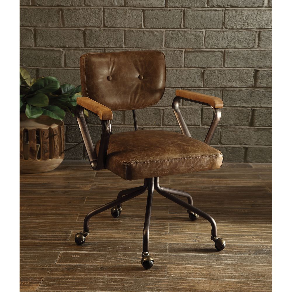 Hallie Vintage Leather Office Chair