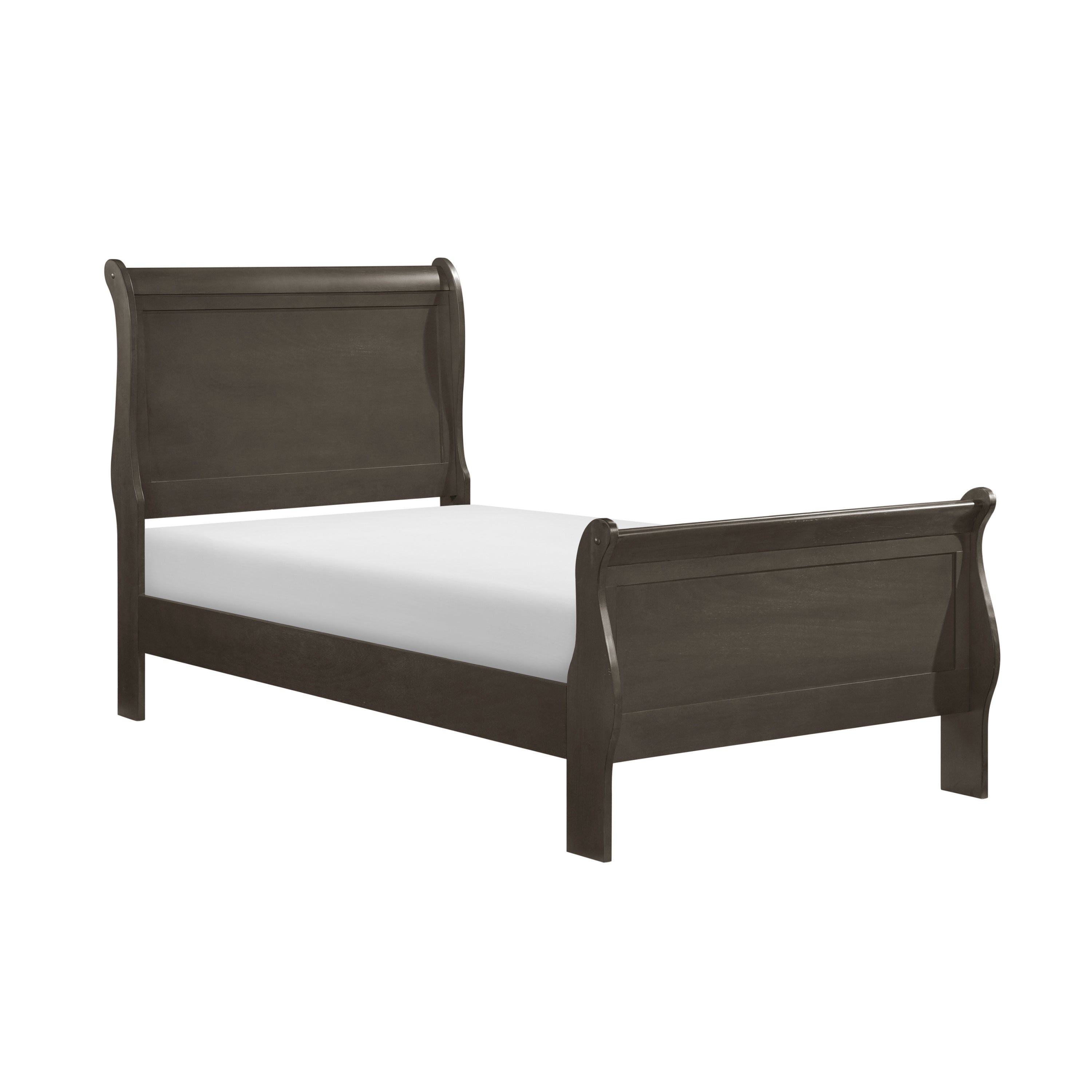 Classic Louis Philipe Twin Bed | Gray Stained Traditional Design