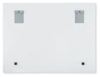 Wall art canvas with mounting clips on a white backing