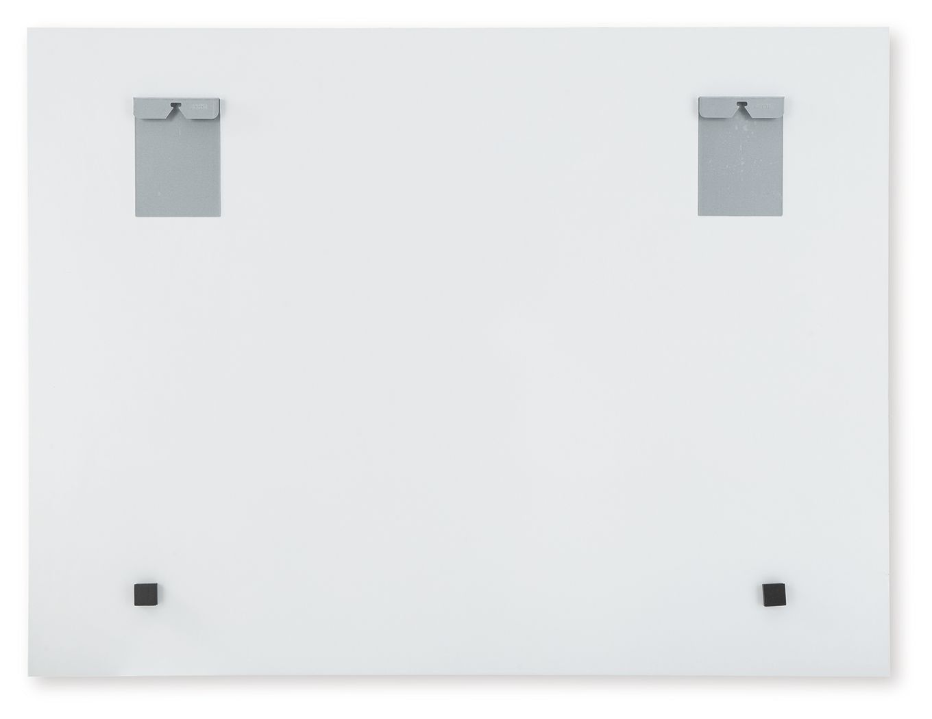 Wall art canvas with mounting clips on a white backing