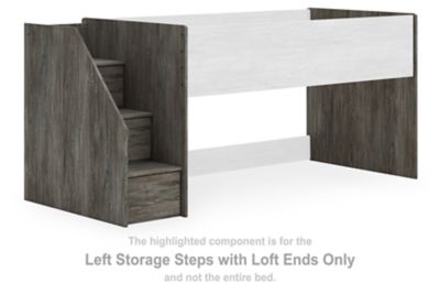 Frandern - Gray - Left Storage Steps With Loft Ends