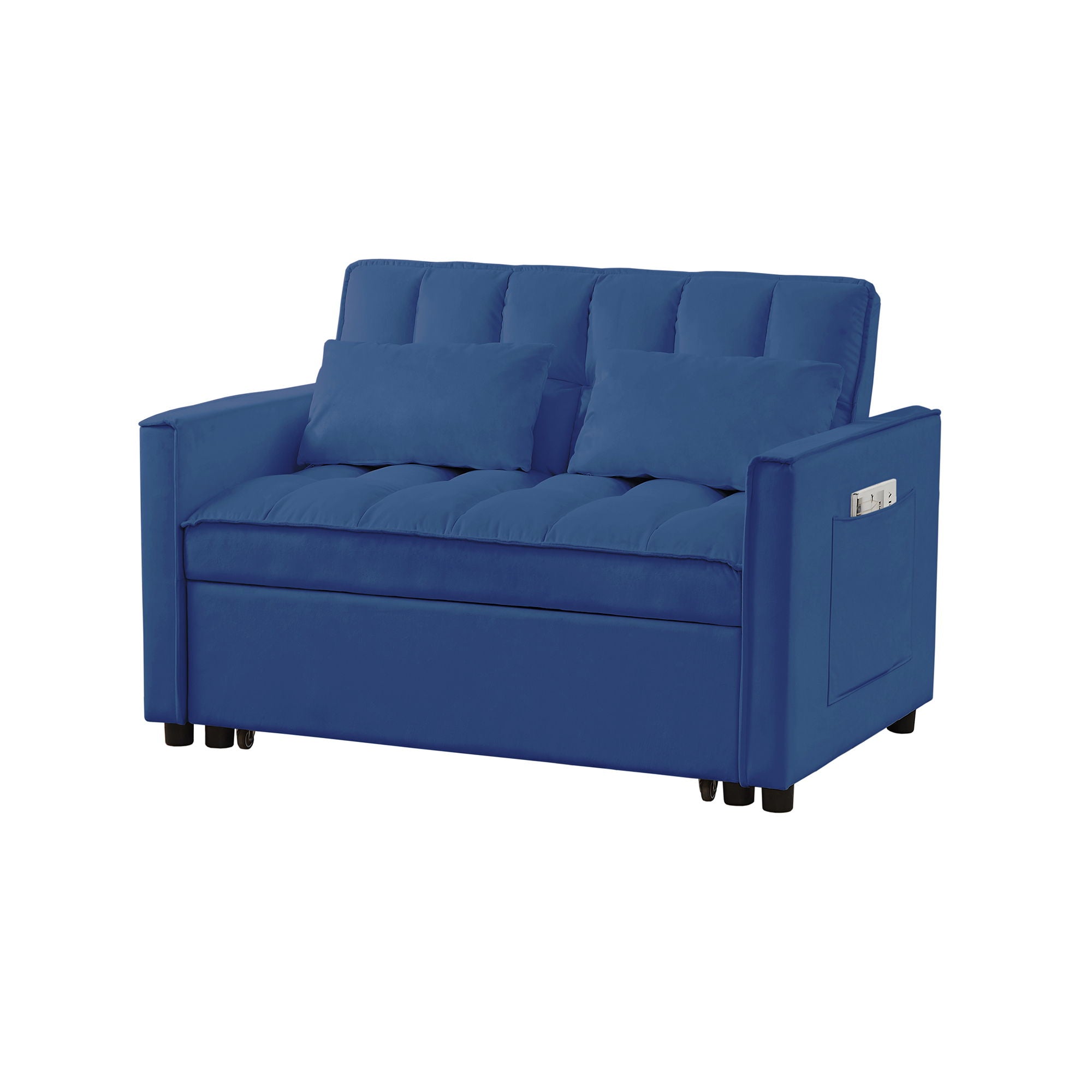Blue Velvet Sofa Bed