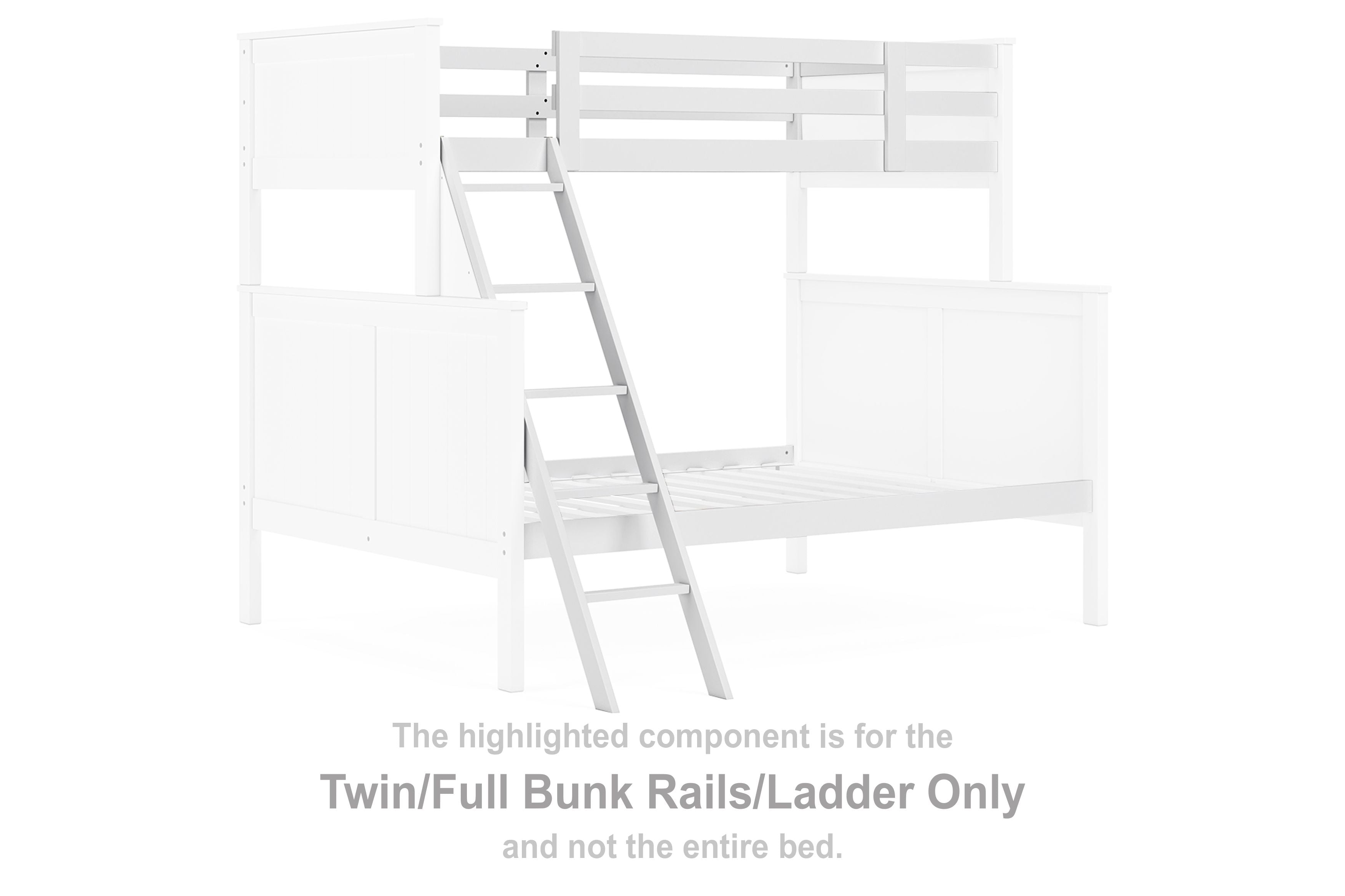 Nextonfort - White - Twin/Full Bunk Rails/Ladder