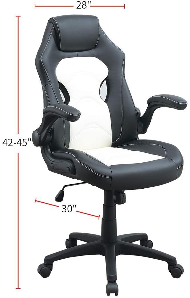 Black & White Upholstered Office Chair | Gaming & Work Comfort