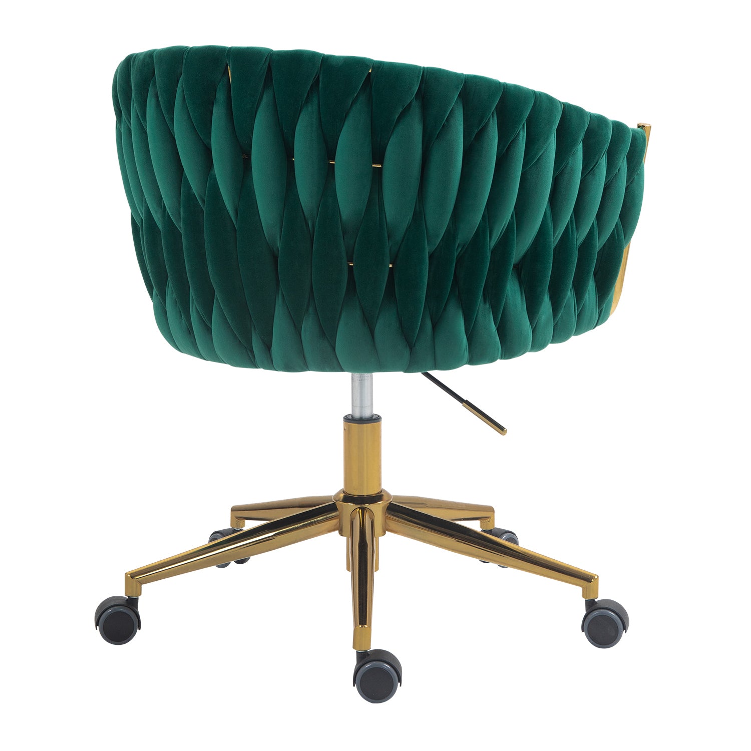 Modern Handwoven Office Chair w/ Wheels, Green