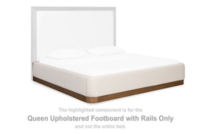 Hennington - Queen Upholstered Footboard With Rails - Medium Brown