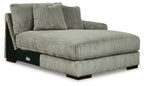 Fog corduroy corner chaise with ribbed fabric, wide seat, and stacked back cushions